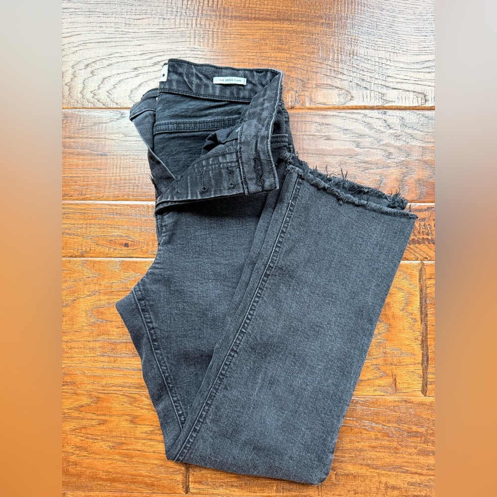 Zara Black Frayed-Hem Cropped Jeans